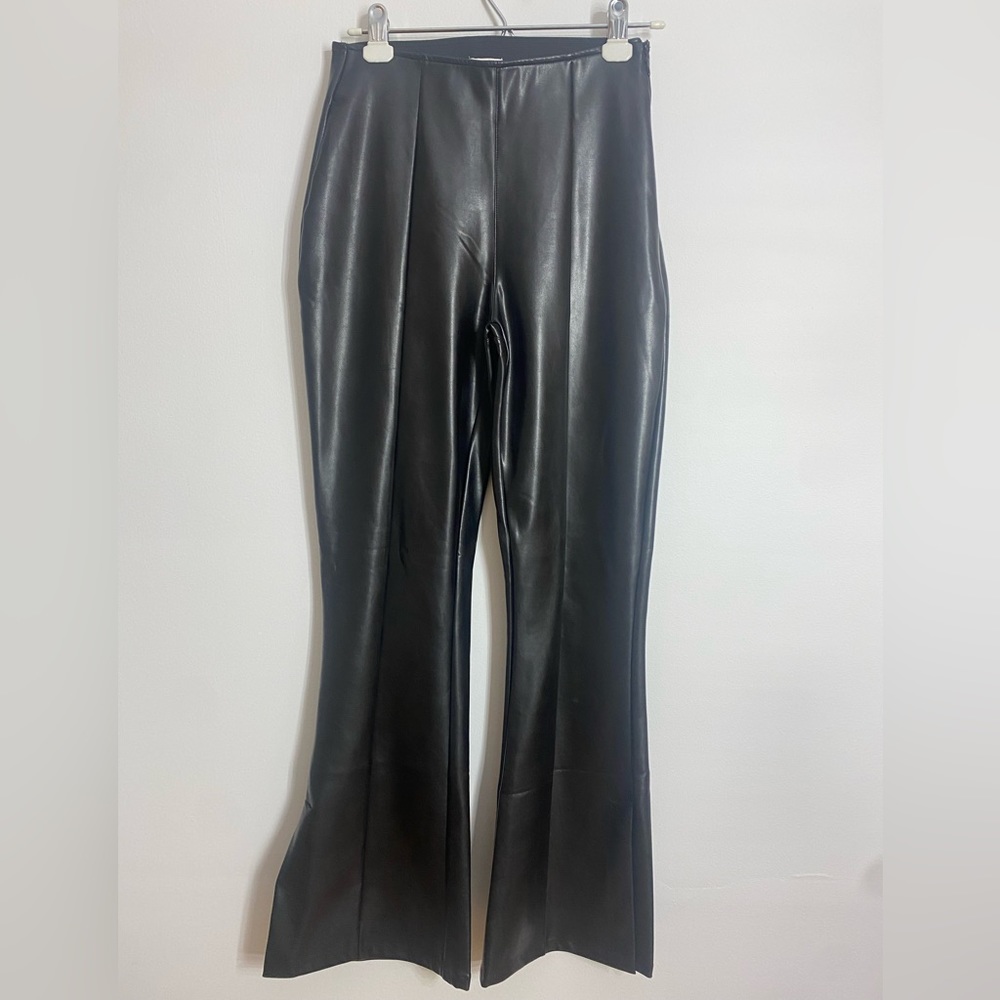 Women’s Abercrombie & Fitch Vegan Leather split hem pants